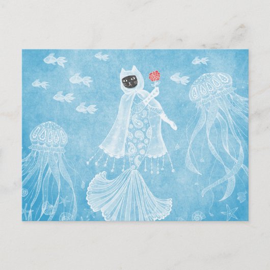 Mermaid cat Icy princess Briefkaart (Voorkant)