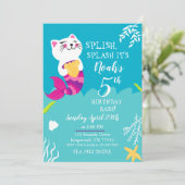 Mermaid Chat Invitation d'anniversaire (Debout devant)