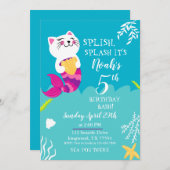 Mermaid Chat Invitation d'anniversaire (Devant / Derrière)