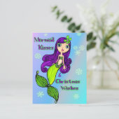 Mermaid Christmas Briefkaart (Staand voorkant)