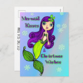 Mermaid Christmas Briefkaart (Voorkant / Achterkant)