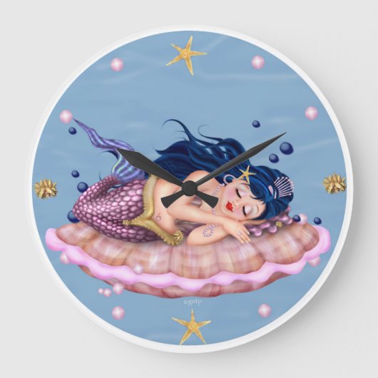 MERMAID CLOCK GROTE ROND GROOT GROTE KLOK (Voorkant)
