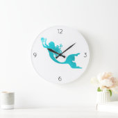Mermaid Clock - wit Grote Klok (Huis)