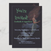 Mermaid Cocktail Party Custom Invitation Sjabloon Kaart (Voorkant / Achterkant)