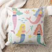 Mermaid Coussin décoratif à thème, Mignonne sous l (Couverture)