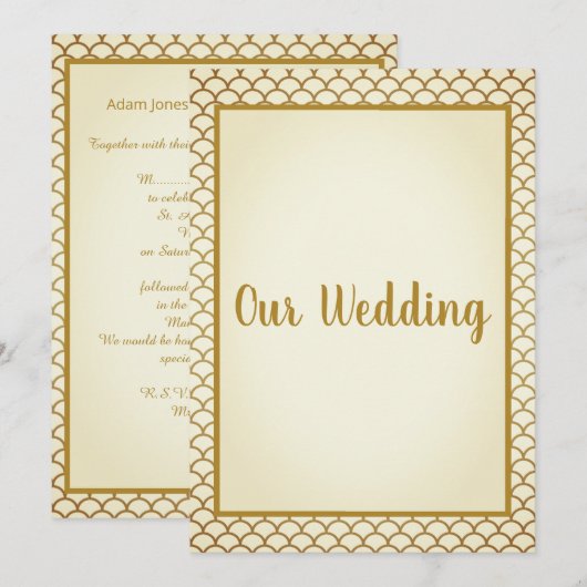 MERMAID CREAM GOLD BORDER Weddenschap Kaart (Voorkant / Achterkant)
