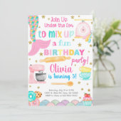 Mermaid & cuisine de cuisson fille invitation anni (Debout devant)