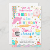 Mermaid & cuisine de cuisson fille invitation anni (Devant / Derrière)