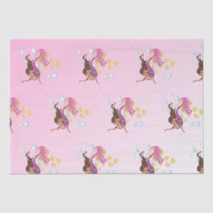Mermaid Cute Bubbles Roze Weefpapier Tissuepapier