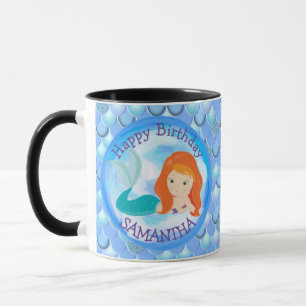 Mermaid Cute Happy BIRTHDAY BLUE Mok