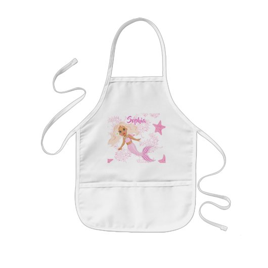 Mermaid Cute Pink Girly Starfish Kinder Schort (Voorkant)