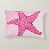 Mermaid Cute Pink Starfish Personal Blue Accent Kussen (Achterkant)