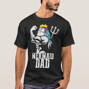 Mermaid Dad Pose Trident Merdad New Mer Dad Brothe T-shirt