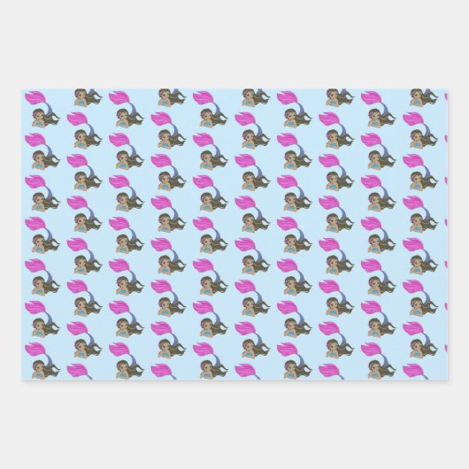 Mermaid Design Wrapping Paper Set (Voorkant)