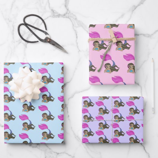 Mermaid Design Wrapping Paper Set (Voorkant)