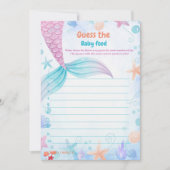 Mermaid Devine La Carte De Jeu Baby shower Aliment (Devant)
