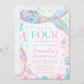 Mermaid Dive Into Five 5th Birthday Invitation (Devant)