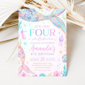 Mermaid Dive Into Five 5th Birthday Invitation