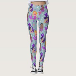 Mermaid Diversity Leggings - Roze, Paars, Aqua