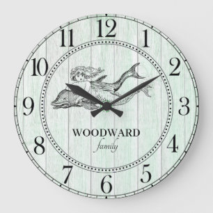 Mermaid Dolphin Aqua Blue Beach Lake House Grote Klok