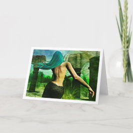 Mermaid Dreaming (Expressonist style) notecard Kaart