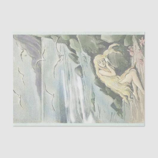 Mermaid Dreaming onder Zee Tissuepapier (Voorkant)