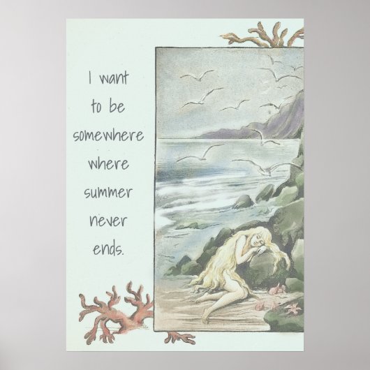  Mermaid Dreaming Quote Poster (Voorkant)