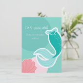 Mermaid dreams birthday invitation (Debout devant)