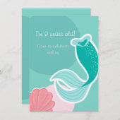 Mermaid dreams birthday invitation (Devant / Derrière)