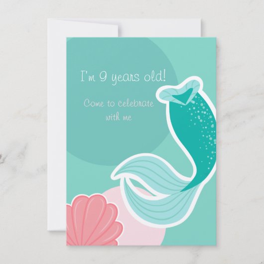 Mermaid dreams birthday invitation (Devant)