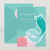 Mermaid dreams birthday invitation kaart (Voorkant / Achterkant)