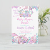 Mermaid Drive by Baby shower Parade Kaart (Staand voorkant)