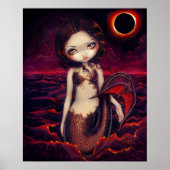 Mermaid Eclipse gothic moon fantasy Art Print (Voorkant)