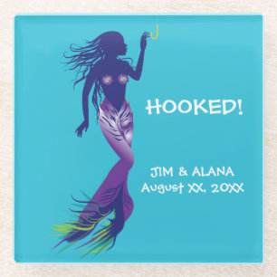Mermaid en Golden Hook Glazen Onderzetter