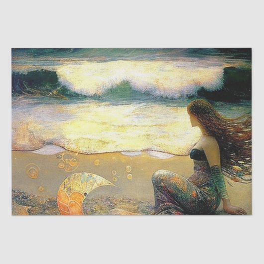 Mermaid en Golden Zee Sprites Tissuepapier (Voorkant)