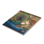 Mermaid en Peacock Tegeltje (Zijkant)