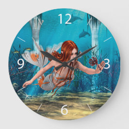Mermaid en Zee Lily Grote Klok