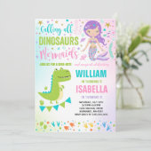 Mermaid Et Dinosaur Invitation Magique (Debout devant)