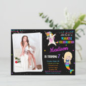 Mermaid et Unicorne invitation anniversaire Dabbin (Debout devant)