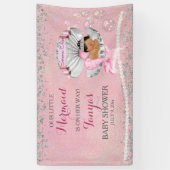 Mermaid Ethnic Baby roze Clam Shell Pearls Spandoek (Verticaal)