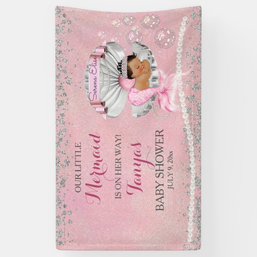 Mermaid Ethnic Baby roze Clam Shell Pearls Spandoek (Verticaal)