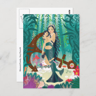 Mermaid Family Briefkaart