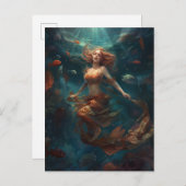 Mermaid Fantasy Art Briefkaart (Voorkant / Achterkant)