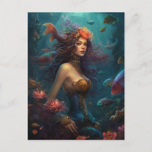 Mermaid Fantasy Art Briefkaart (Voorkant)