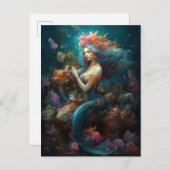 Mermaid Fantasy Art Briefkaart (Voorkant / Achterkant)