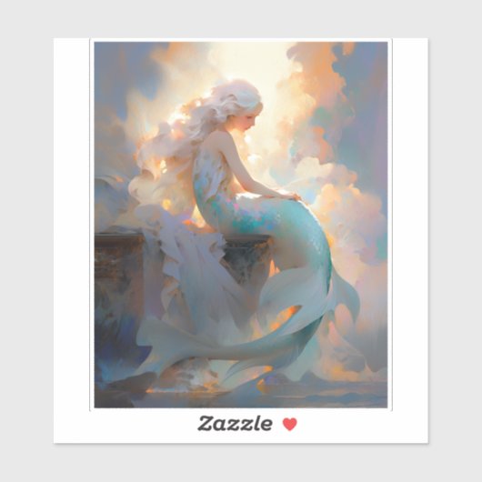 Mermaid Fantasy Art Sticker (Vel)