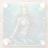 Mermaid Fantasy Glazen Onderzetter (Achterkant)