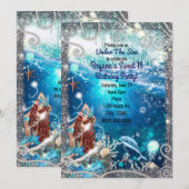 Mermaid Fantasy Red Head Enchanted Zee Sweet 16 Kaart (Voorkant / Achterkant)