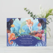 Mermaid Fantasy Verjaardagsfeest Kaart (Staand voorkant)