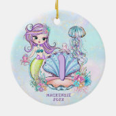 Mermaid First Birthday | Whimsical Keepomwille Keramisch Ornament (Achterkant)